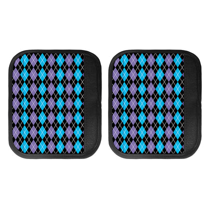 Black Purple And Blue Argyle Print Handle Covers