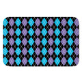 Black Purple And Blue Argyle Print Indoor Door Mat