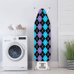 Black Purple And Blue Argyle Print Ironing Board Cover