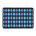 Black Purple And Blue Argyle Print Kitchen Mat