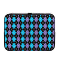Black Purple And Blue Argyle Print Laptop Sleeve