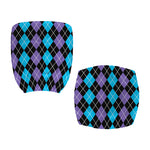 Black Purple And Blue Argyle Print Office Chair Cover