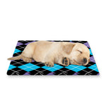 Black Purple And Blue Argyle Print Pet Cooling Mat Cover