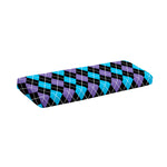 Black Purple And Blue Argyle Print Piano Keyboard Cover