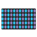 Black Purple And Blue Argyle Print Polyester Doormat