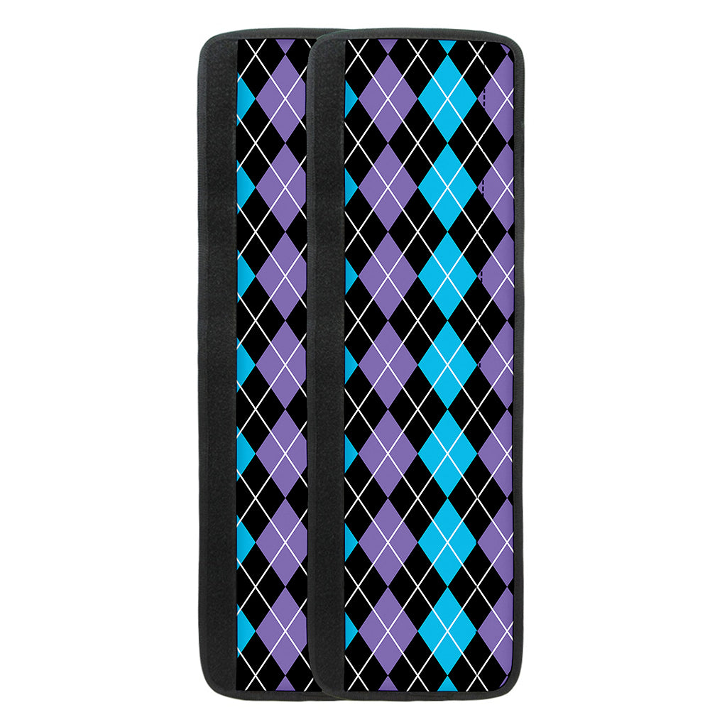 Black Purple And Blue Argyle Print Refrigerator Handle Covers