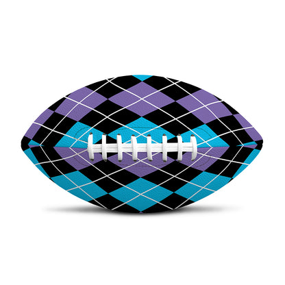 Black Purple And Blue Argyle Print Rugby Ball