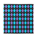 Black Purple And Blue Argyle Print Silk Bandana