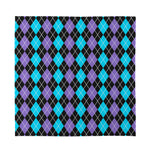 Black Purple And Blue Argyle Print Silk Bandana