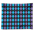 Black Purple And Blue Argyle Print Tapestry