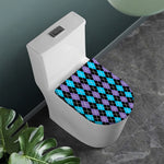 Black Purple And Blue Argyle Print Toilet Lid Cover