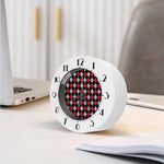 Black Red And Grey Argyle Pattern Print Alarm Clock