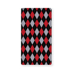 Black Red And Grey Argyle Pattern Print Baby Crib Sheet