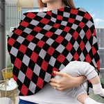 Black Red And Grey Argyle Pattern Print Baby Seat Cover