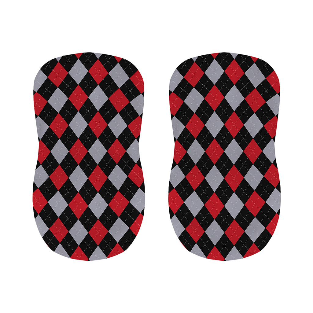 Black Red And Grey Argyle Pattern Print Bar Stool Covers