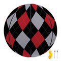 Black Red And Grey Argyle Pattern Print Basketball
