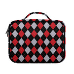 Black Red And Grey Argyle Pattern Print Briefcase Bible Bag