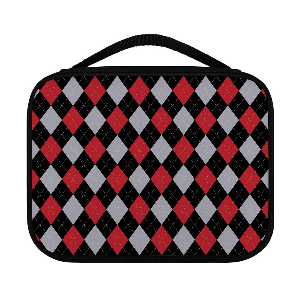 Black Red And Grey Argyle Pattern Print Classic Bible Case
