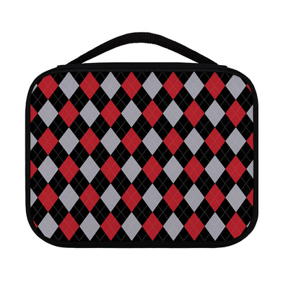Black Red And Grey Argyle Pattern Print Classic Bible Case