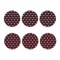 Black Red And Grey Argyle Pattern Print Coaster Set