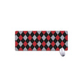 Black Red And Grey Argyle Pattern Print Extended Mouse Pad