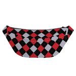 Black Red And Grey Argyle Pattern Print Fanny Pack