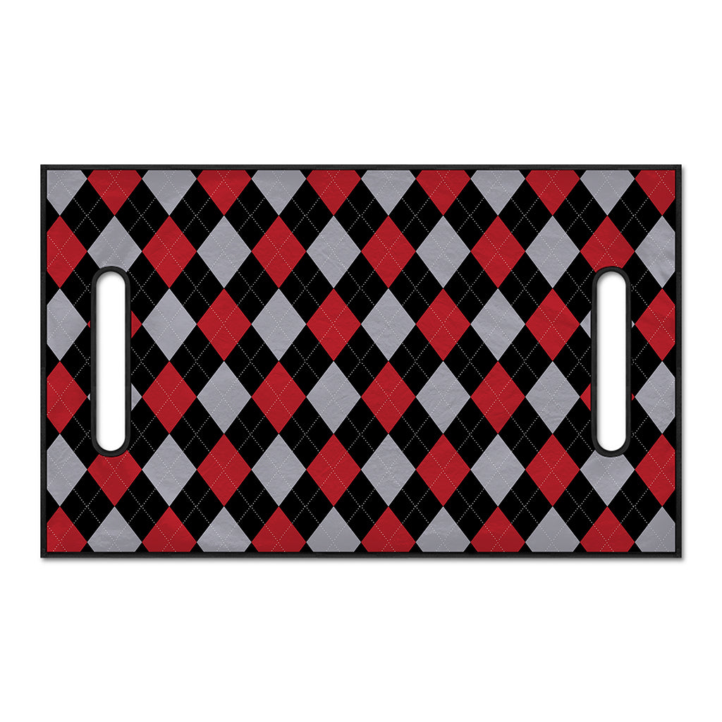 Black Red And Grey Argyle Pattern Print Golf Cart Seat Cover