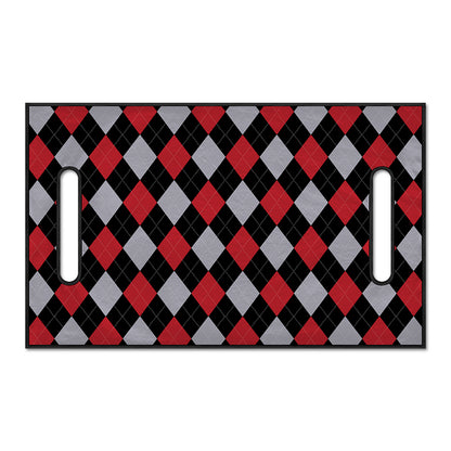 Black Red And Grey Argyle Pattern Print Golf Cart Seat Cover