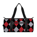 Black Red And Grey Argyle Pattern Print Gym Bag