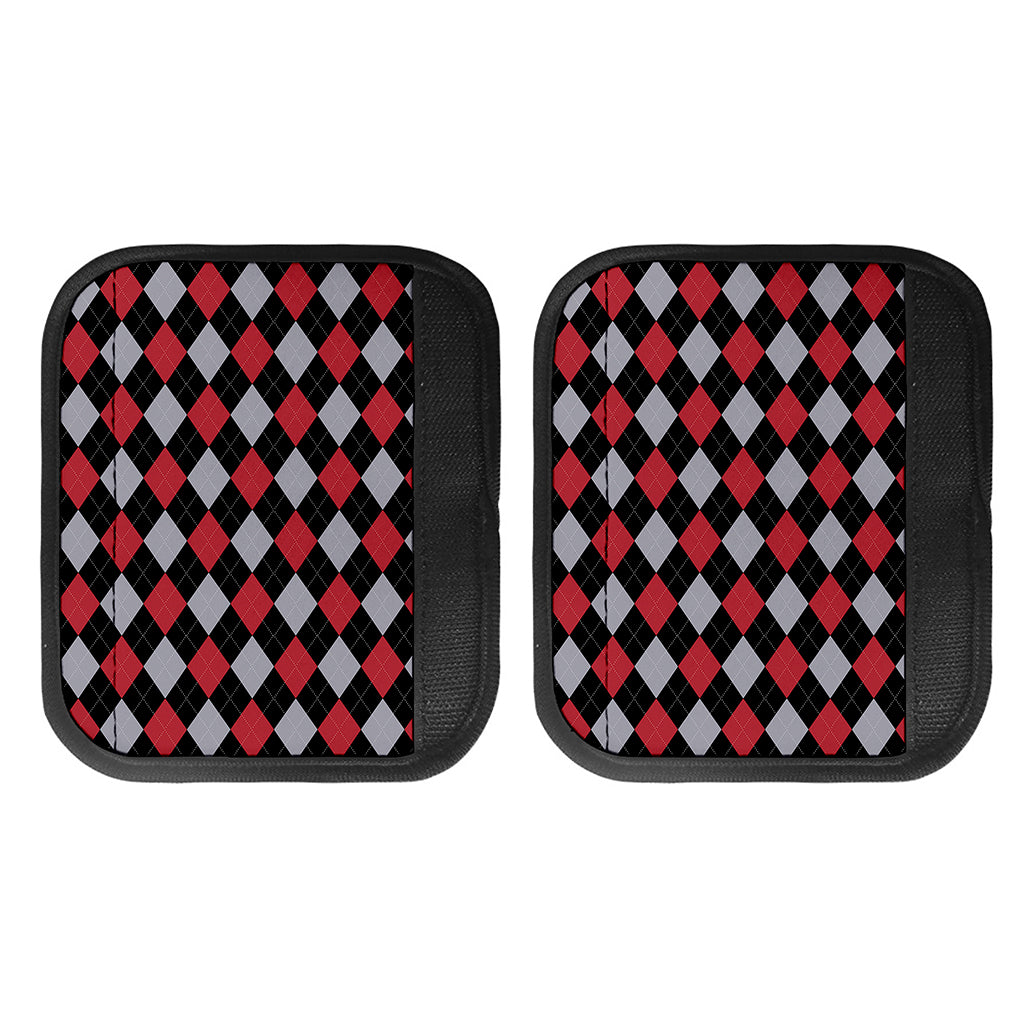 Black Red And Grey Argyle Pattern Print Handle Covers
