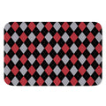 Black Red And Grey Argyle Pattern Print Indoor Door Mat