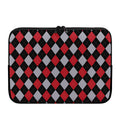Black Red And Grey Argyle Pattern Print Laptop Sleeve