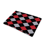 Black Red And Grey Argyle Pattern Print Pet Cooling Mat Cover