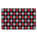 Black Red And Grey Argyle Pattern Print Polyester Doormat