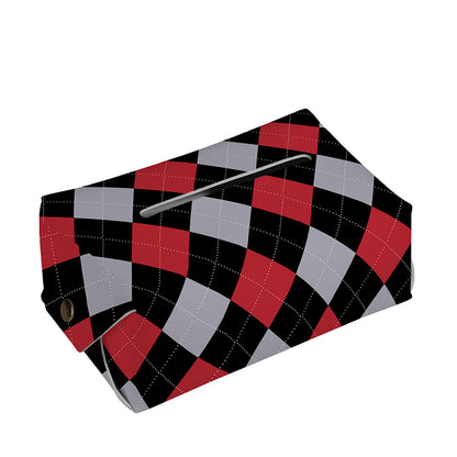 Black Red And Grey Argyle Pattern Print Rectangle Tissue Box Cover