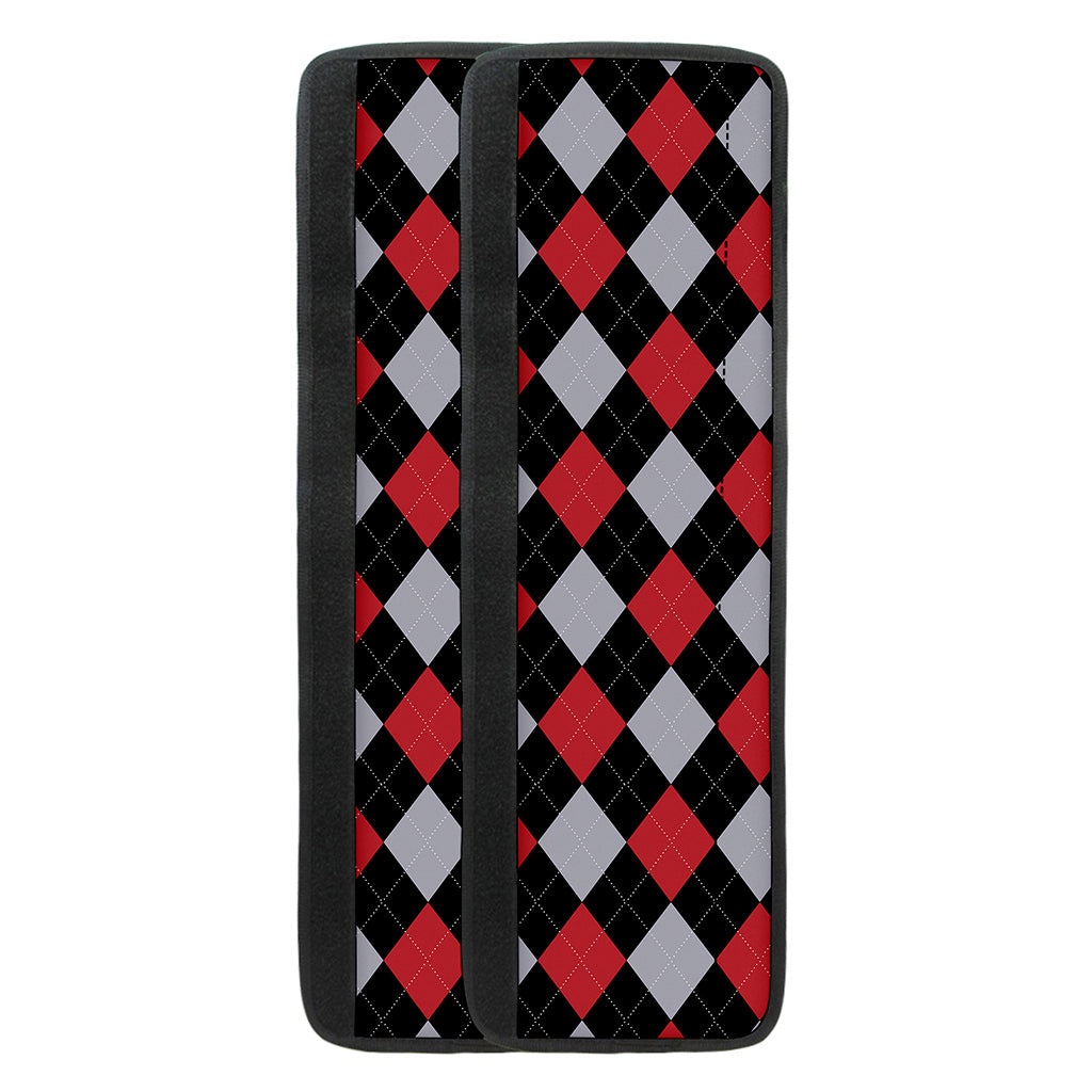 Black Red And Grey Argyle Pattern Print Refrigerator Handle Covers