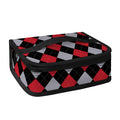 Black Red And Grey Argyle Pattern Print Small Lunch Bag