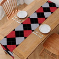 Black Red And Grey Argyle Pattern Print Table Runner