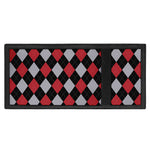 Black Red And Grey Argyle Pattern Print Trifold Wallet