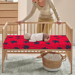 Black Red Palm Tree Pattern Print Baby Crib Sheet