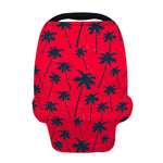 Black Red Palm Tree Pattern Print Baby Seat Cover