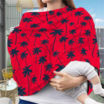 Black Red Palm Tree Pattern Print Baby Seat Cover