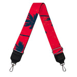 Black Red Palm Tree Pattern Print Bag Strap