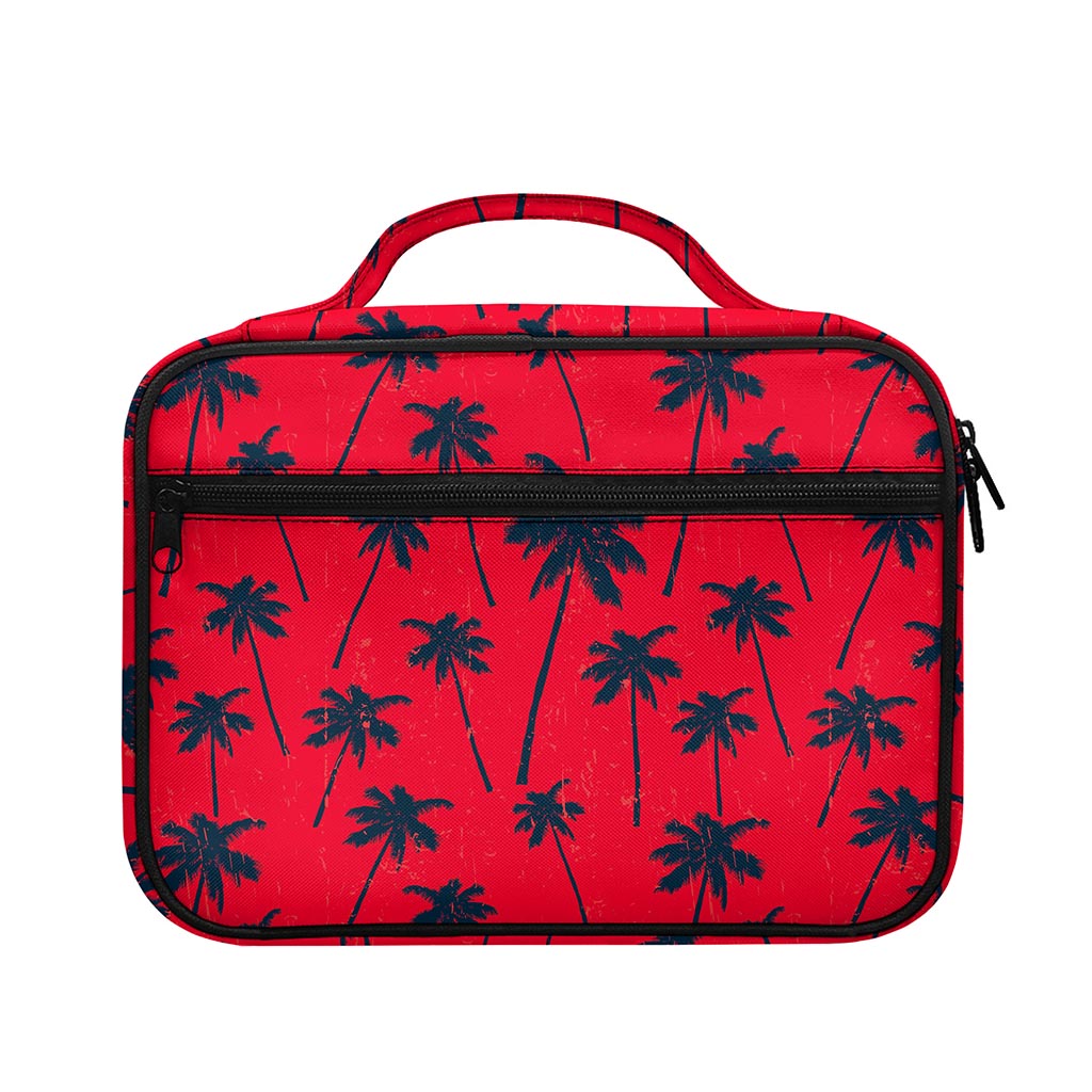 Black Red Palm Tree Pattern Print Briefcase Bible Bag