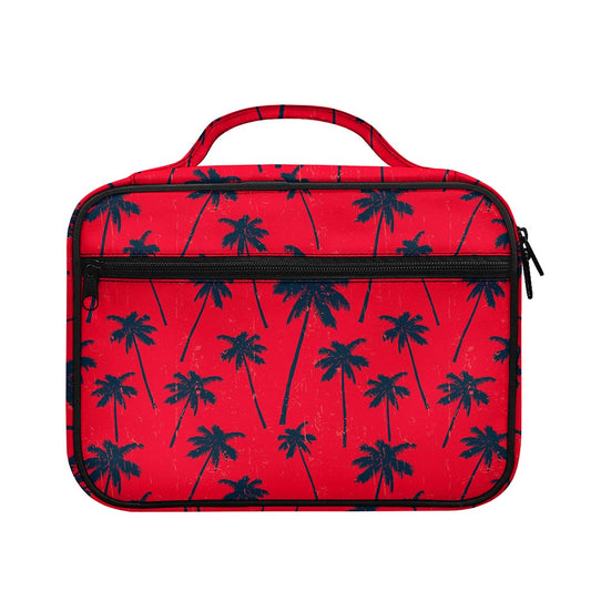 Black Red Palm Tree Pattern Print Briefcase Bible Bag
