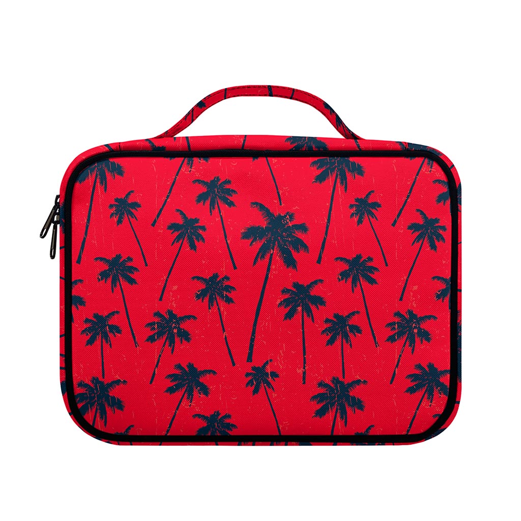 Black Red Palm Tree Pattern Print Briefcase Bible Bag