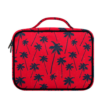Black Red Palm Tree Pattern Print Briefcase Bible Bag