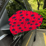 Black Red Palm Tree Pattern Print Car Side Mirror Covers