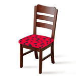 Black Red Palm Tree Pattern Print Chair Cushion Cover