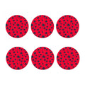 Black Red Palm Tree Pattern Print Coaster Set
